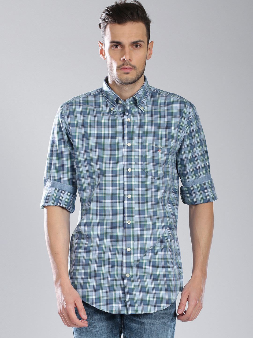 Gant Men Blue Printed Shirt