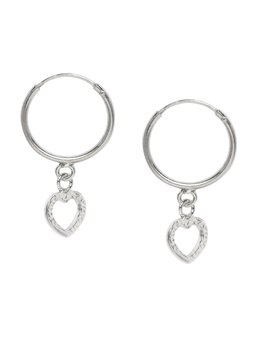Buy Giva Sterling Silver Heart Shaped Hoop Earrings Earrings For
