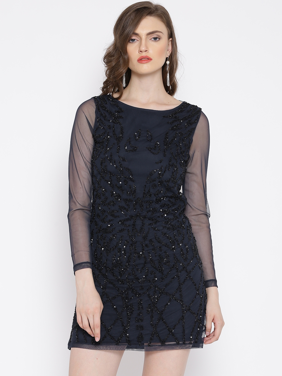 Buy Vero Moda Navy Sequinned Tailored Dress Dresses For Women 1313214 Myntra 6862