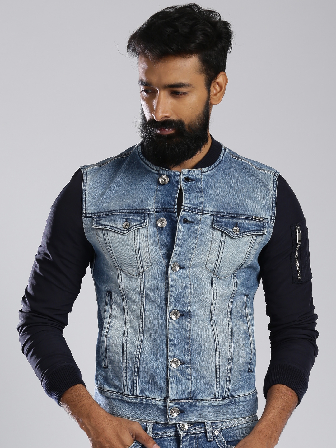 Buy GAS Blue Denim Jacket - Jackets for Men 1313367 | Myntra