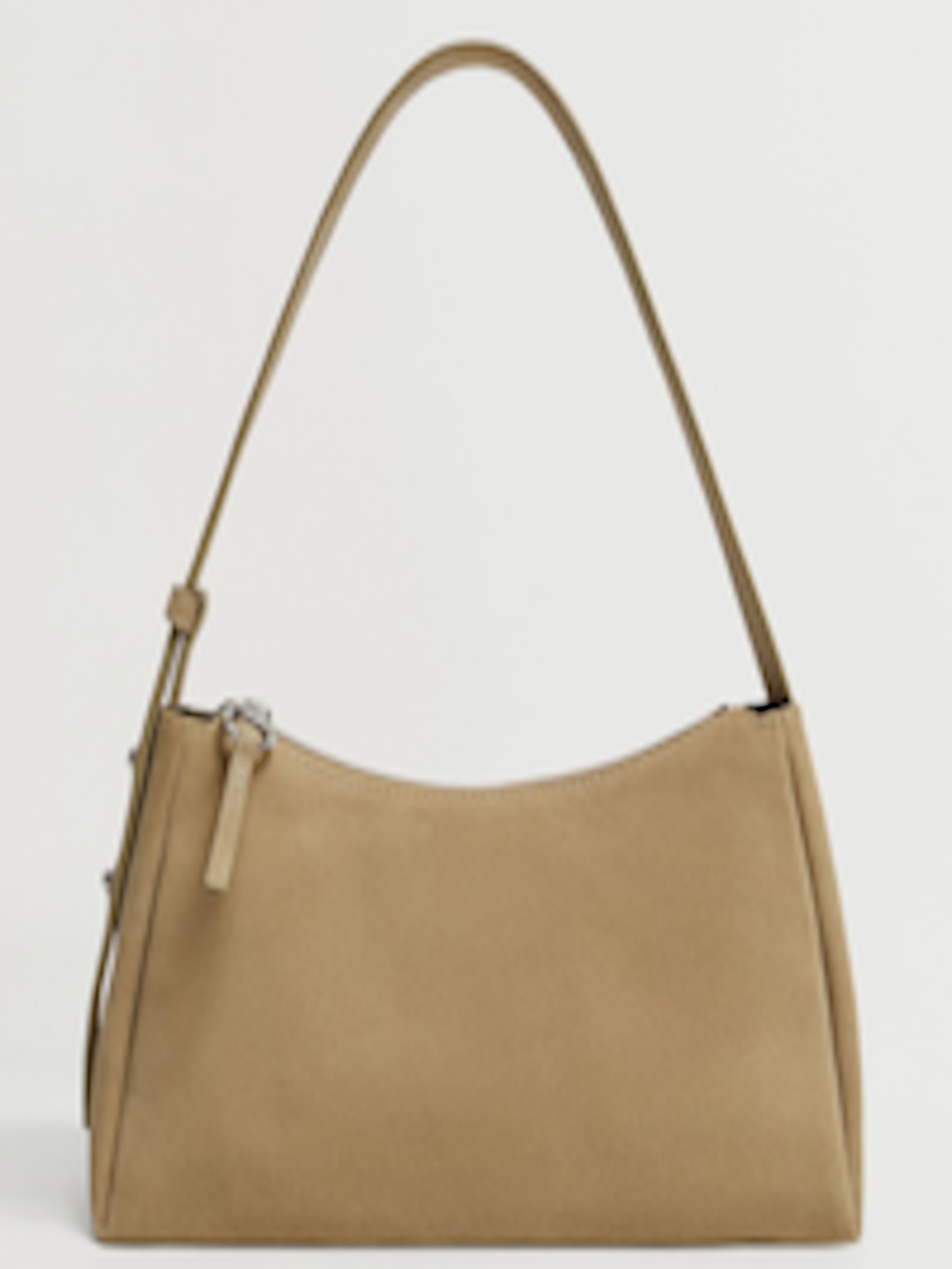 Buy MANGO Beige Solid Leather Shoulder Bag - Handbags for Women ...