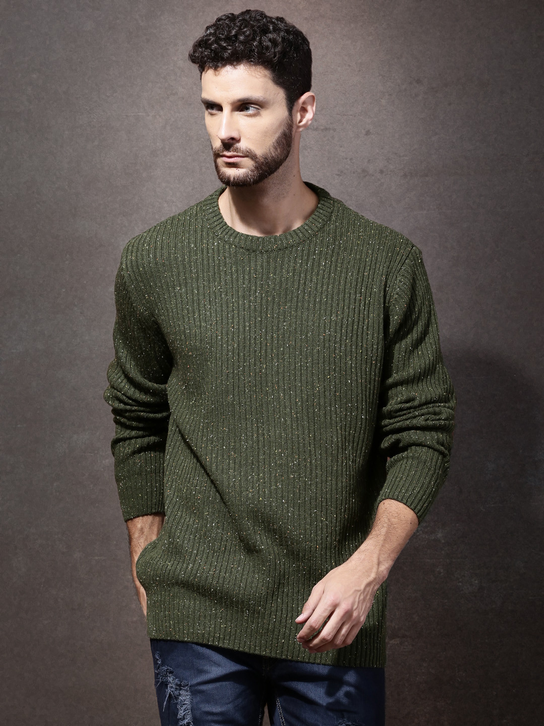 Buy RDSTR Olive Green Sweater Sweaters for Men 1317296 Myntra