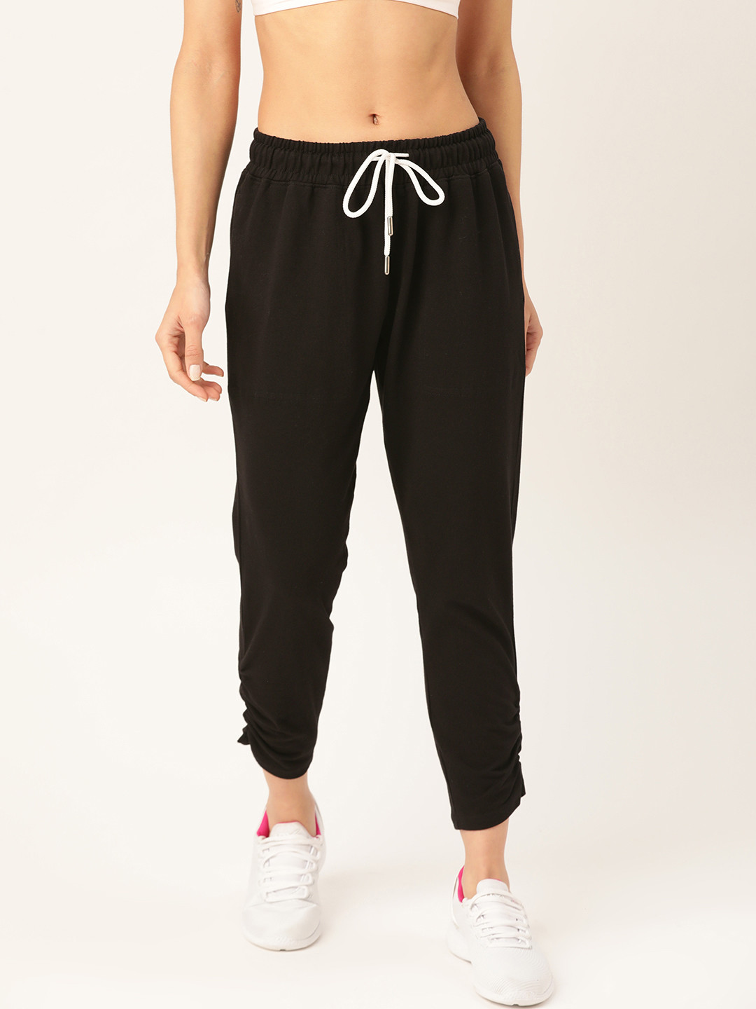 Buy DressBerry Women Black Pure Cotton Solid Track Pants - Track Pants for Women 13180046 | Myntra