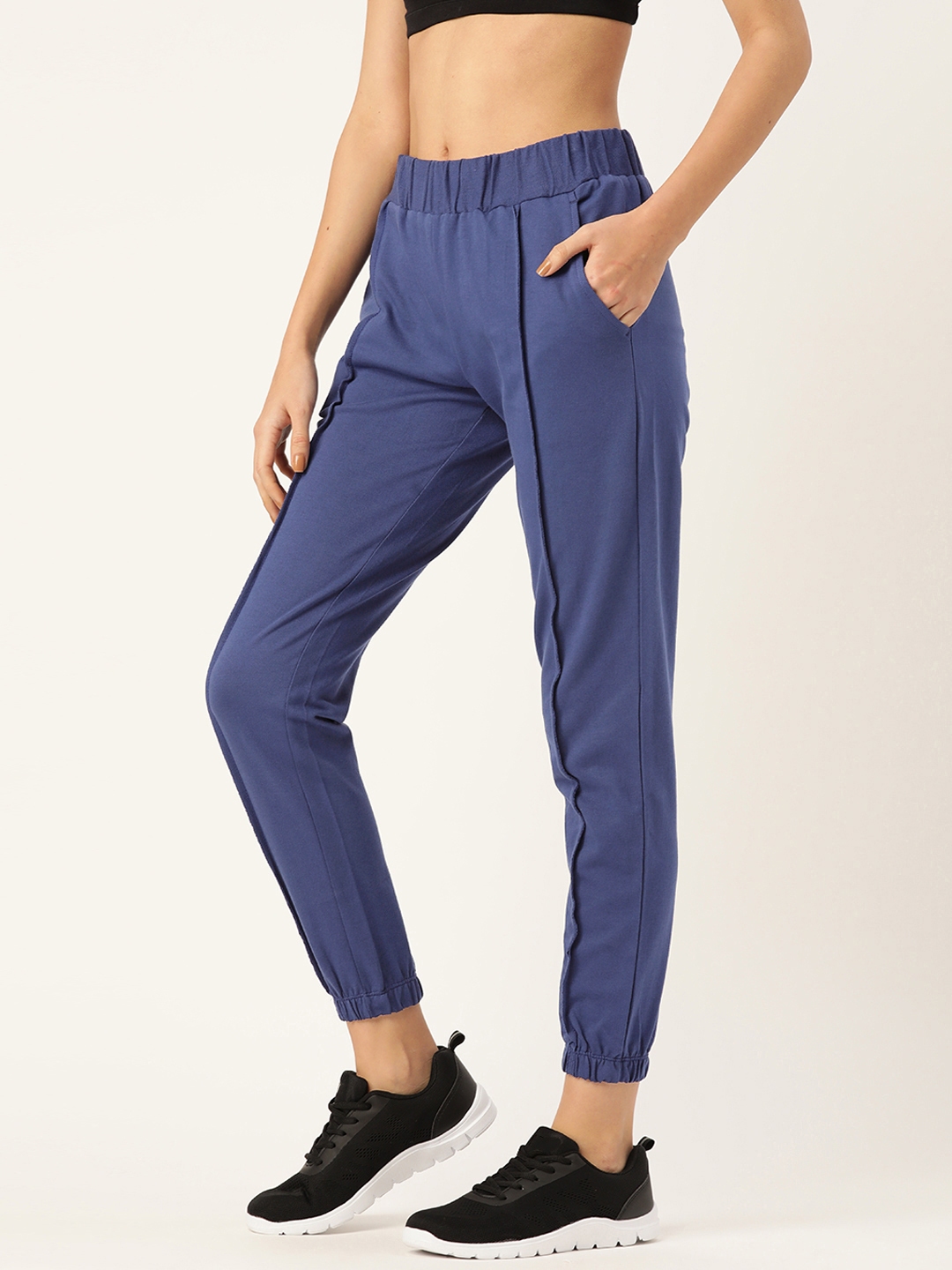 navy cropped joggers