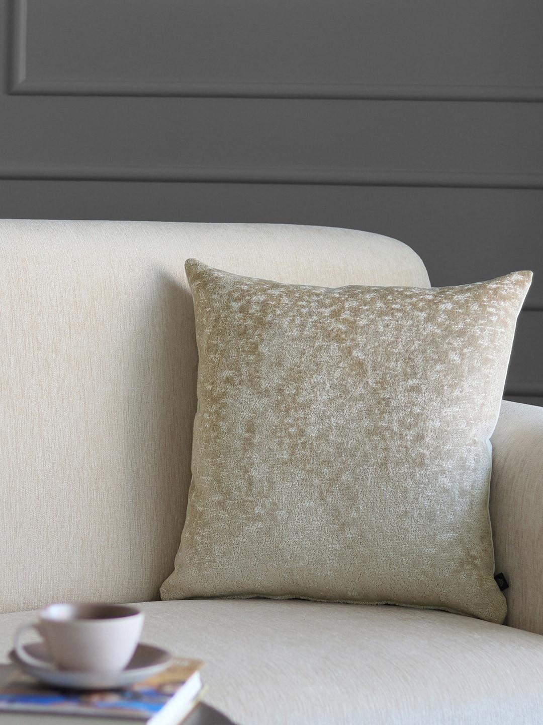 Buy GM Beige Set Of Single Abstract Square Cushion Covers Cushion