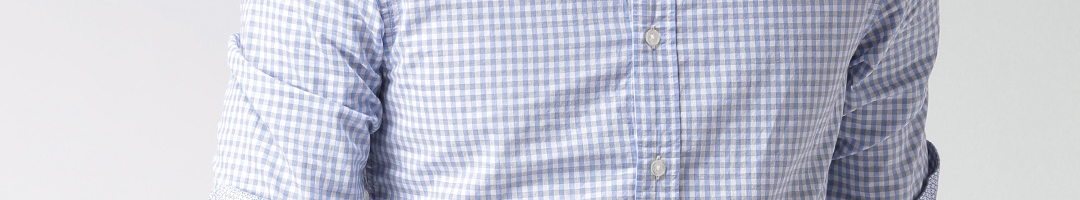 Buy Celio Blue & White Checked Slim Casual Shirt - Shirts for Men ...