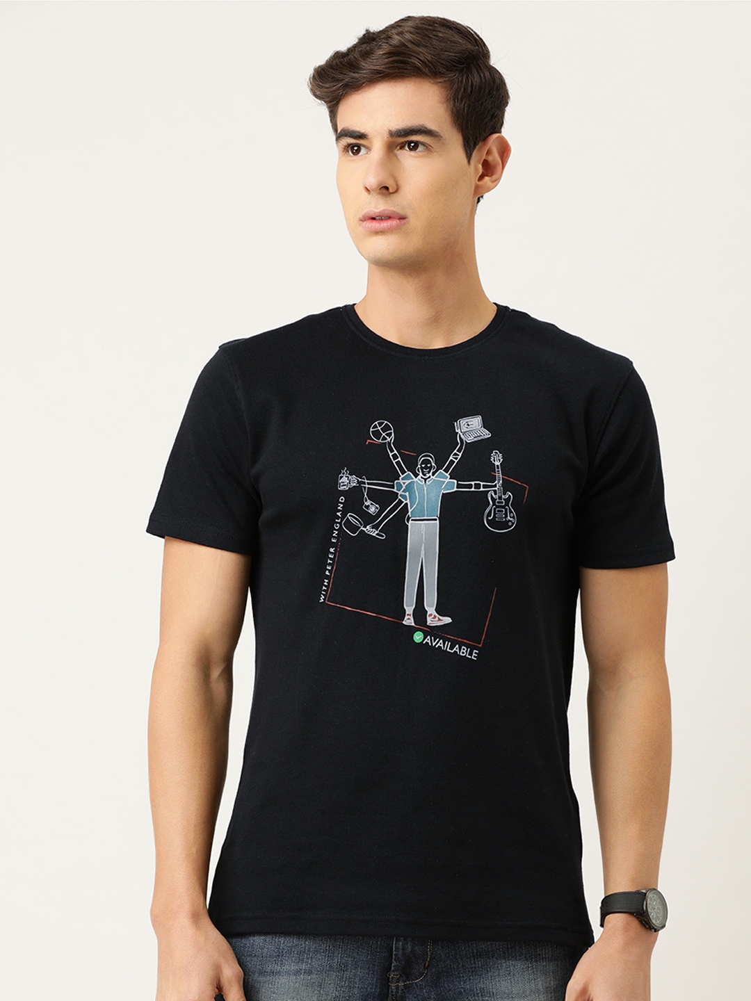 peter england shirts black