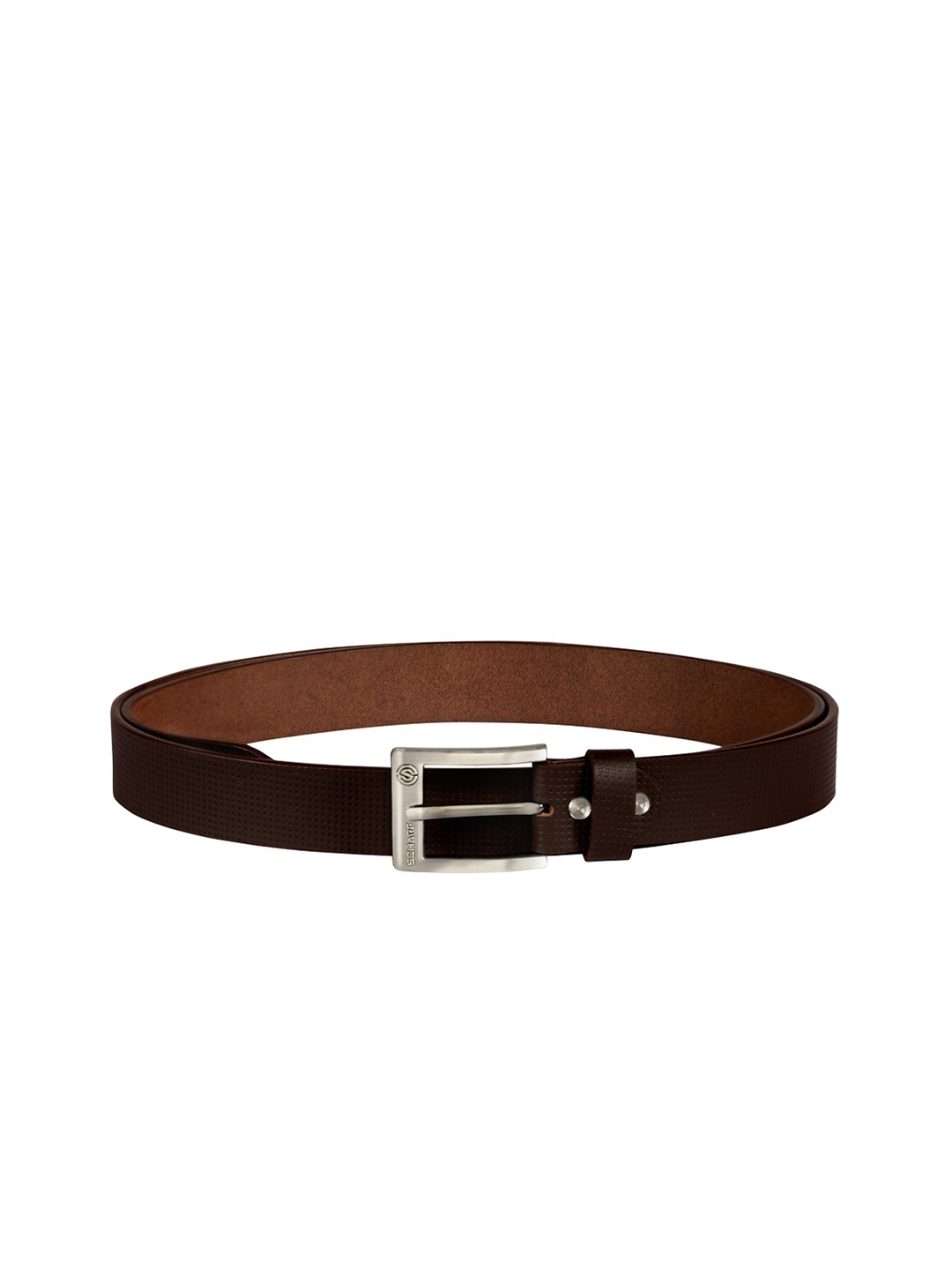 Buy SCHARF Men Brown Textured Pepe Artur Leather Belt - Belts for Men ...
