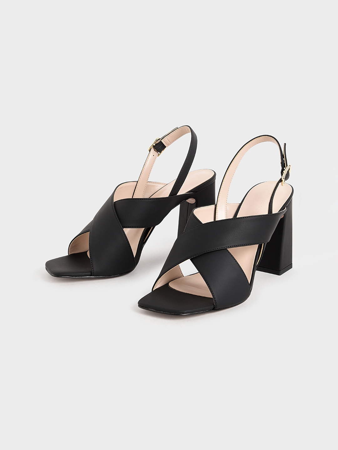 charles and keith black heels