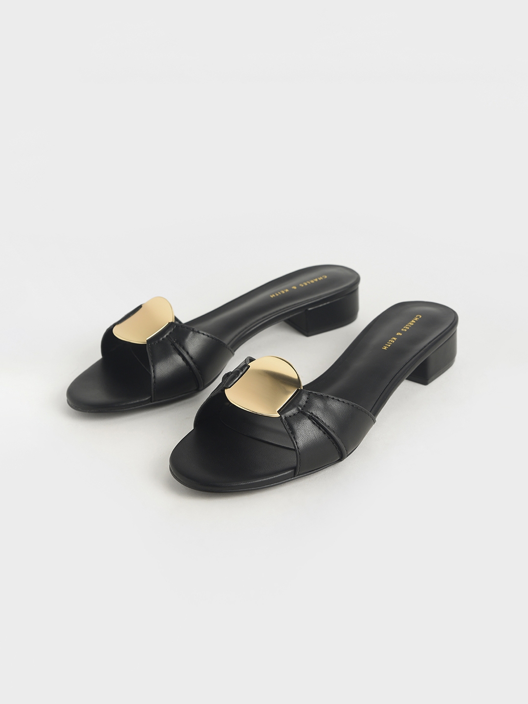 charles and keith black heels