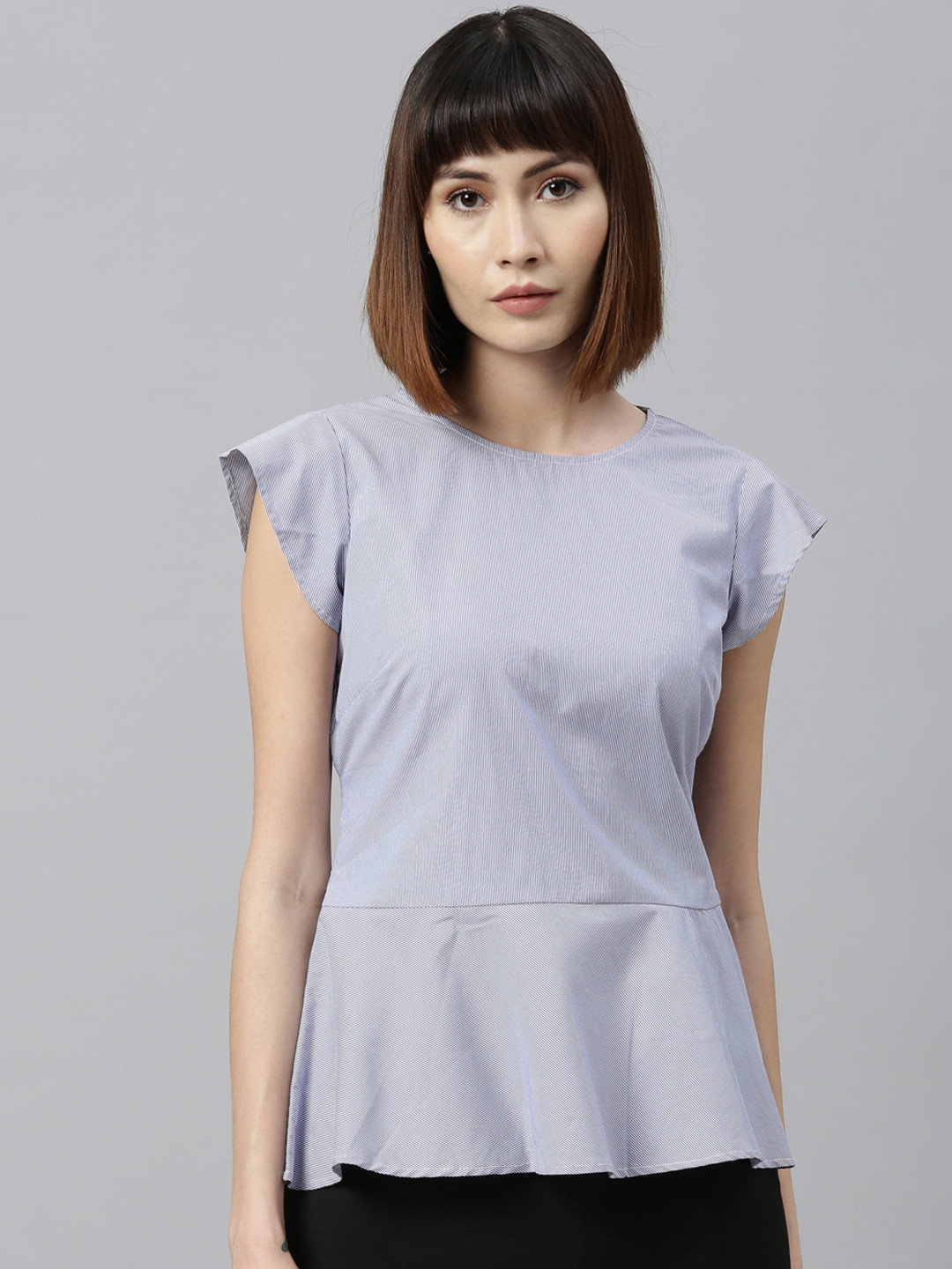 Women'S Blue Solid A-Line Top main image 0