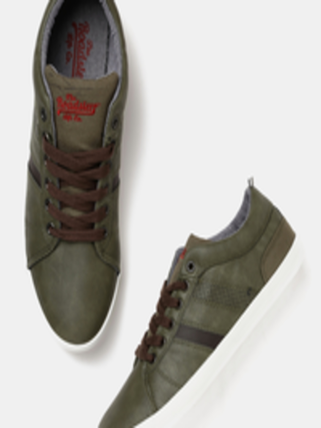 Buy Roadster Men Olive Green Sneakers Casual Shoes for