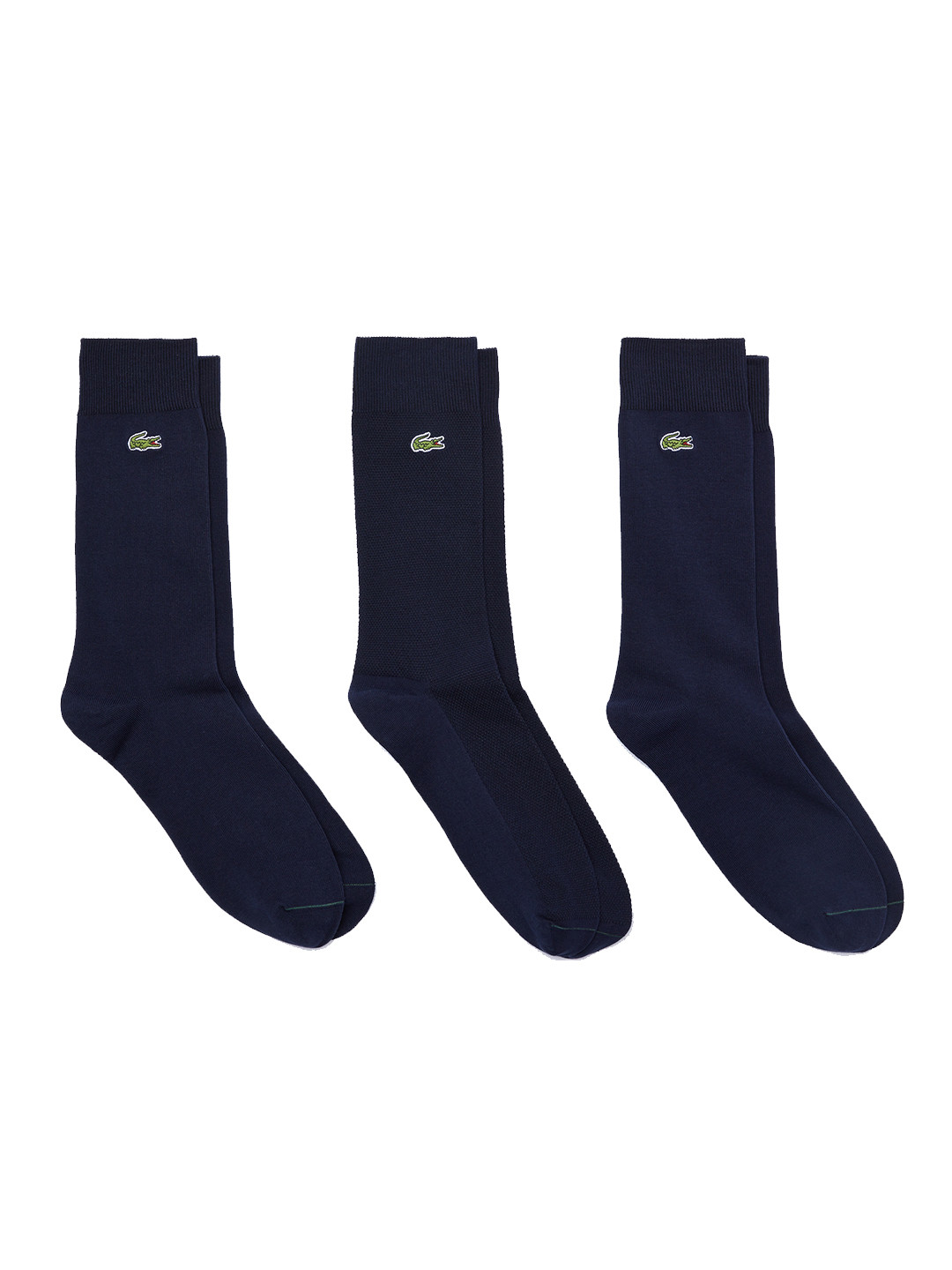Buy Lacoste Men Pack Of 3 Navy Blue Solid Above Ankle Length Socks