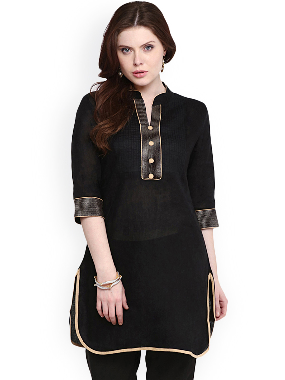 Buy Nayo Black Pure Cotton Kurti Kurtis for Women 1323213 Myntra