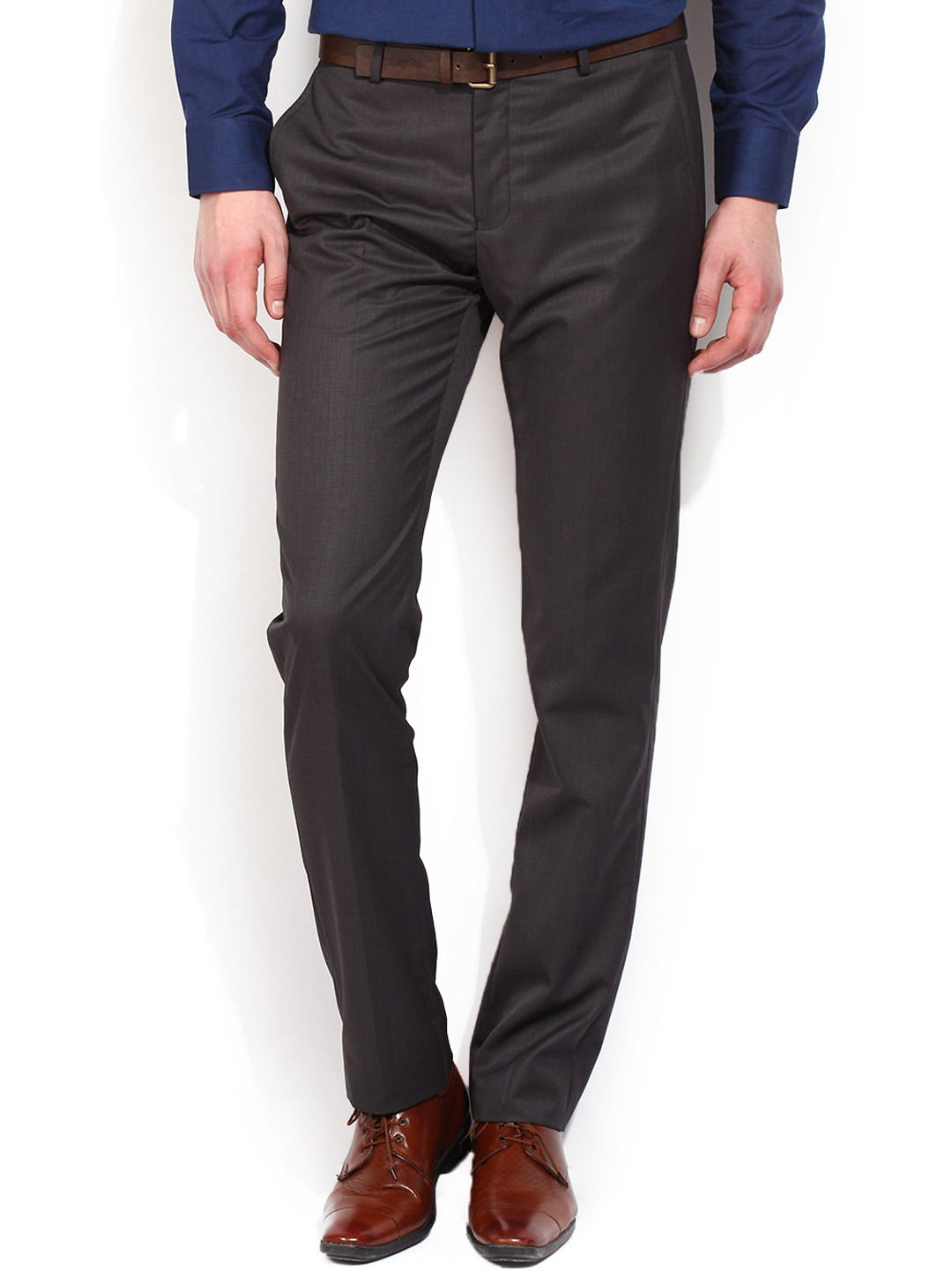 Buy Blackberrys Charcoal Grey Smart Fit Formal Trousers Trousers for