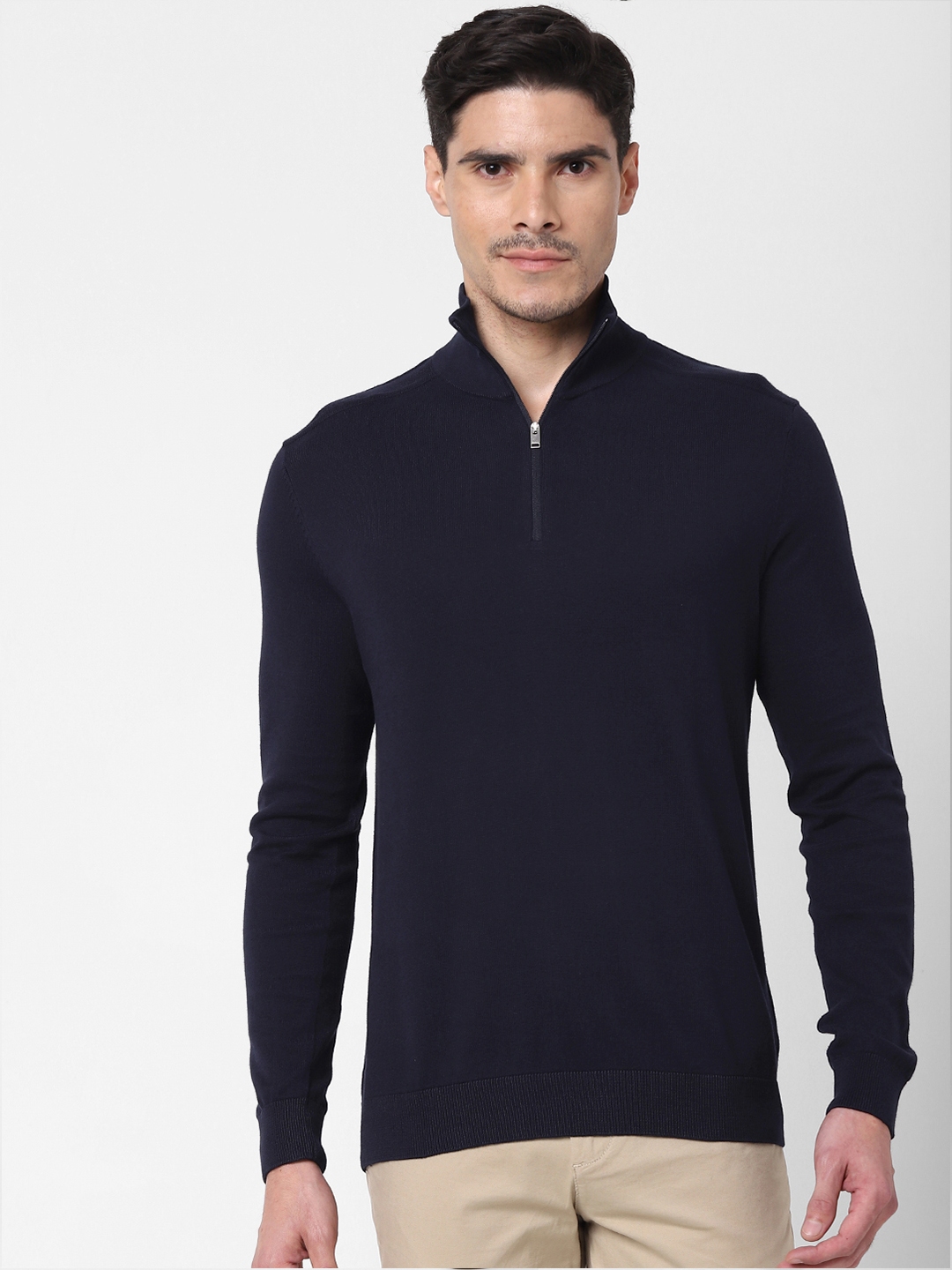 Buy SELECTED Men Navy Blue Solid Sweatshirt - Sweatshirts for Men ...