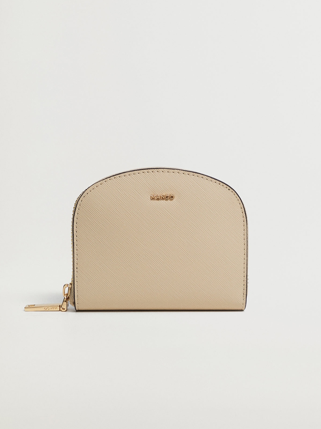 Buy MANGO Women Beige Solid Zip Around Wallet Wallets for Women