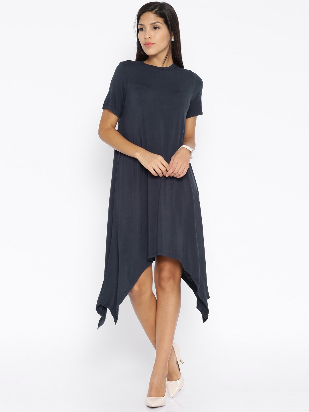 Buy ONLY Navy Jersey Dress - Dresses for Women 1323805 | Myntra
