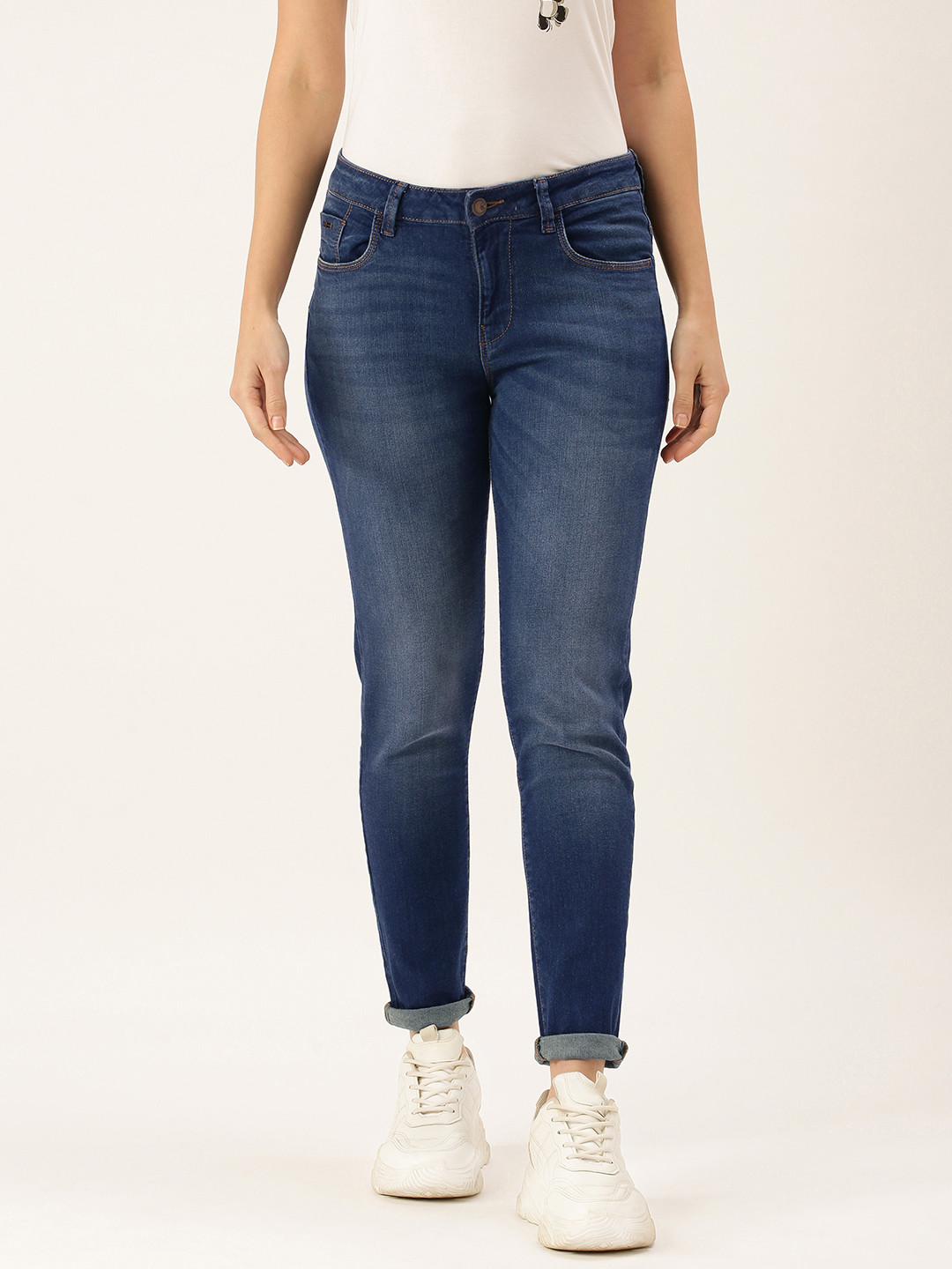 Buy Flying Machine Women Blue Skinny Fit Light Fade Stretchable Jeans