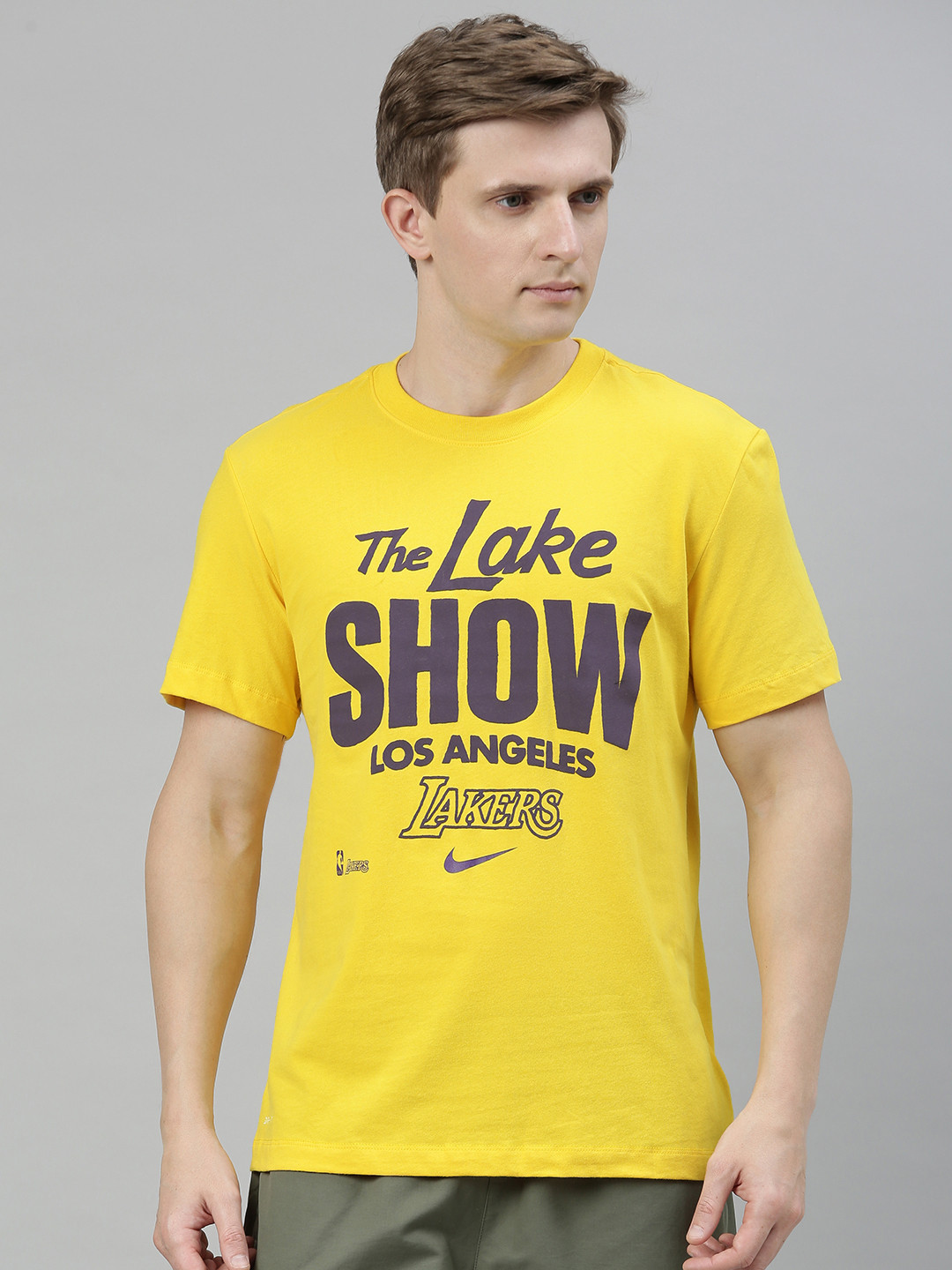 Buy Nike Men Yellow Printed Dri Fit Round Neck Basket Ball Jersey T