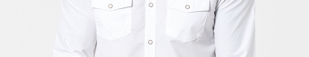Buy Jack & Jones Men White Slim Fit Solid Casual Sustainable Shirt ...