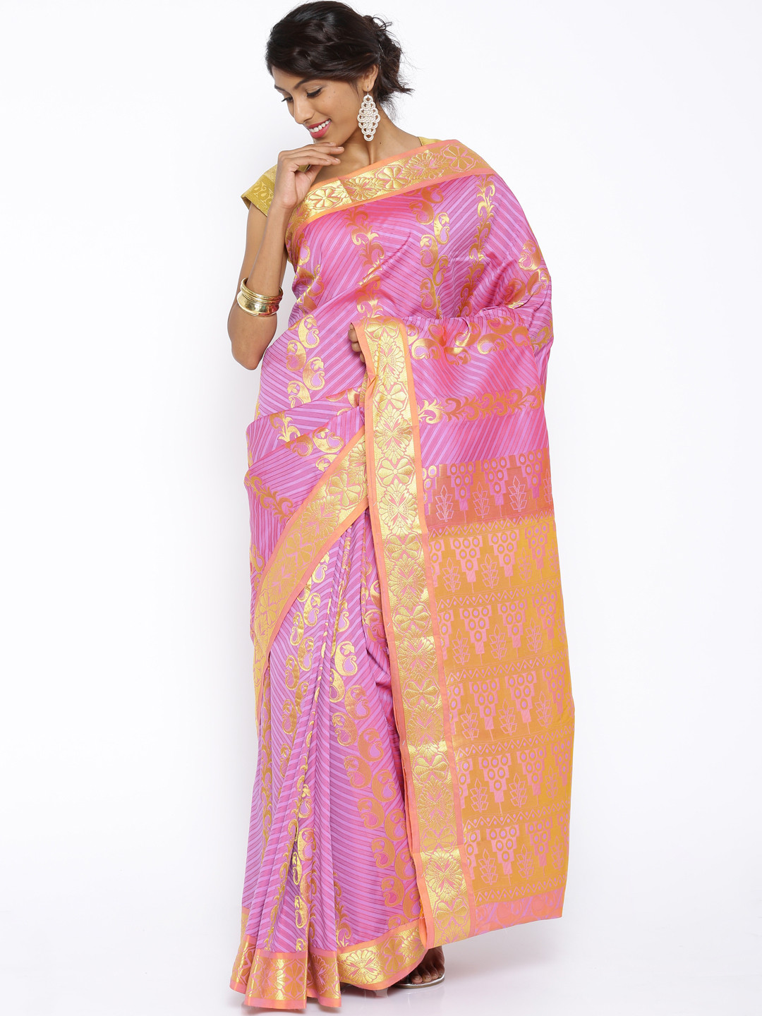 Buy Pothys Pink Art Silk Traditional Saree Sarees for Women 1325775