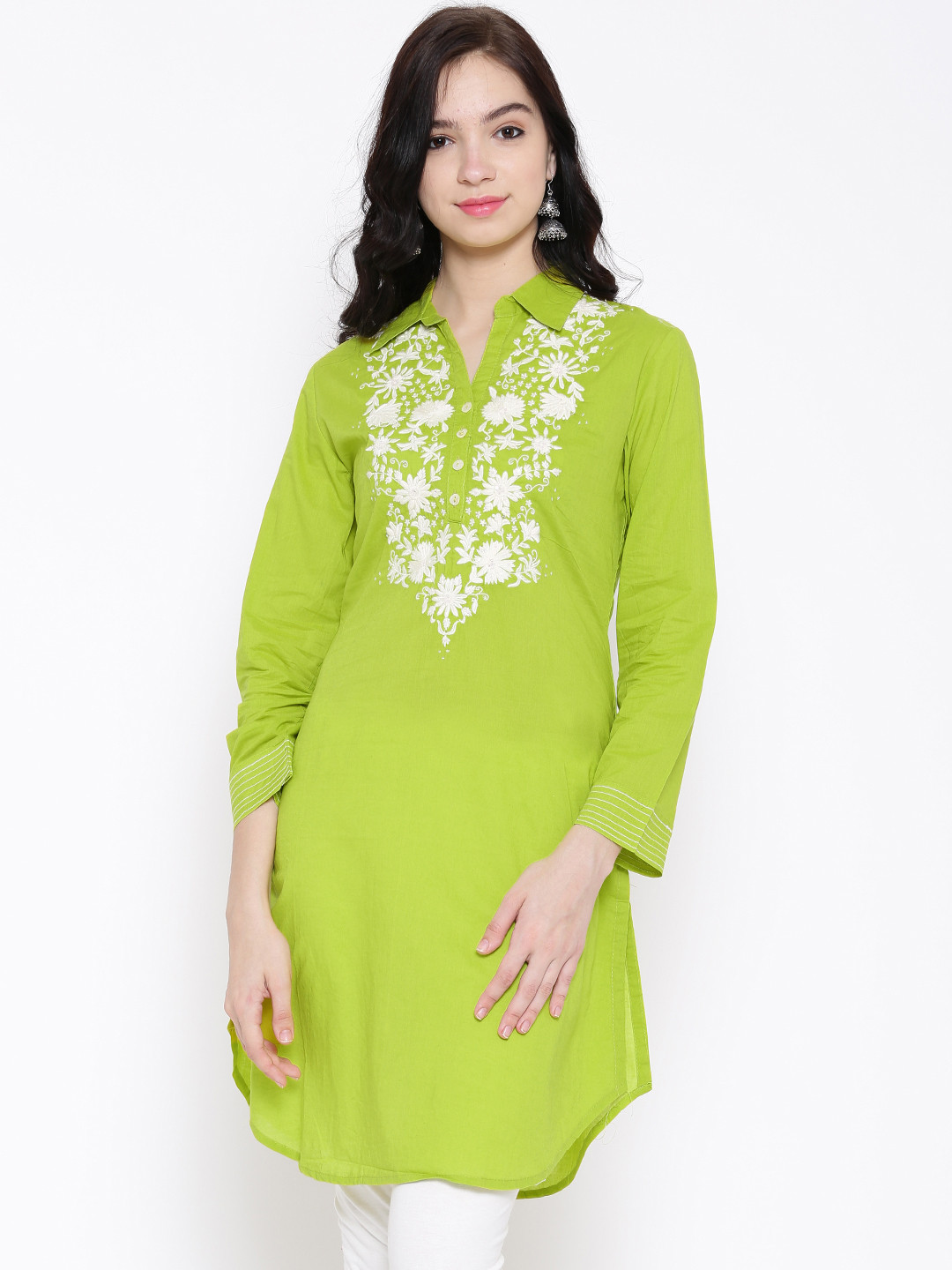 Buy BIBA Green Embroidered Kurta Kurtas for Women 1328556 Myntra