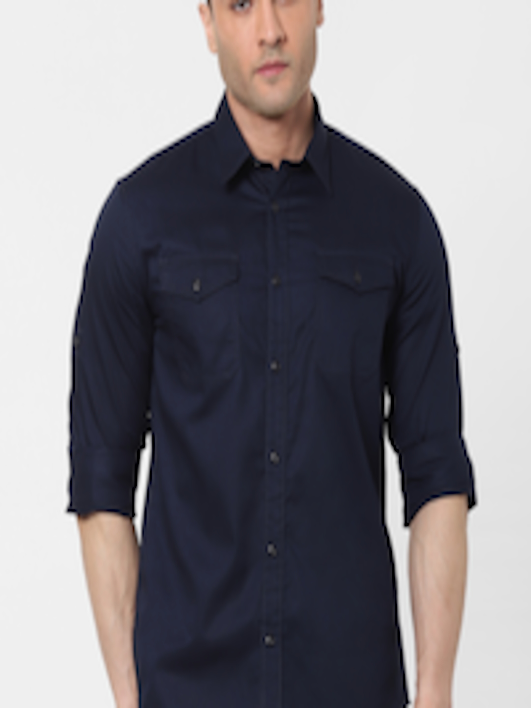 Buy SELECTED Men Navy Blue Solid Casual Shirt - Shirts for Men 13288716 ...