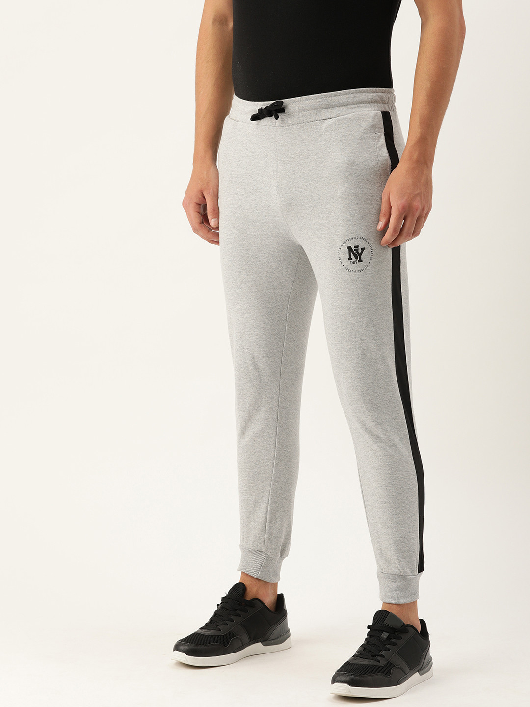 Buy The Indian Garage Co Men Grey Solid Slim Fit Jogger With Side
