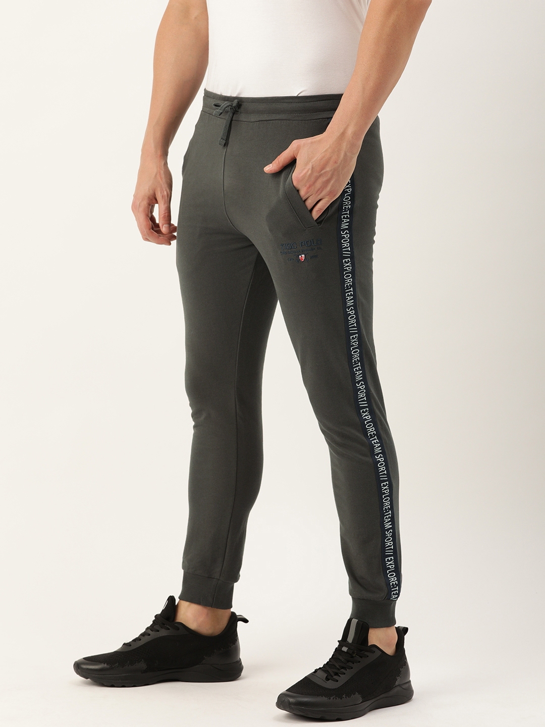 grey track pants mens