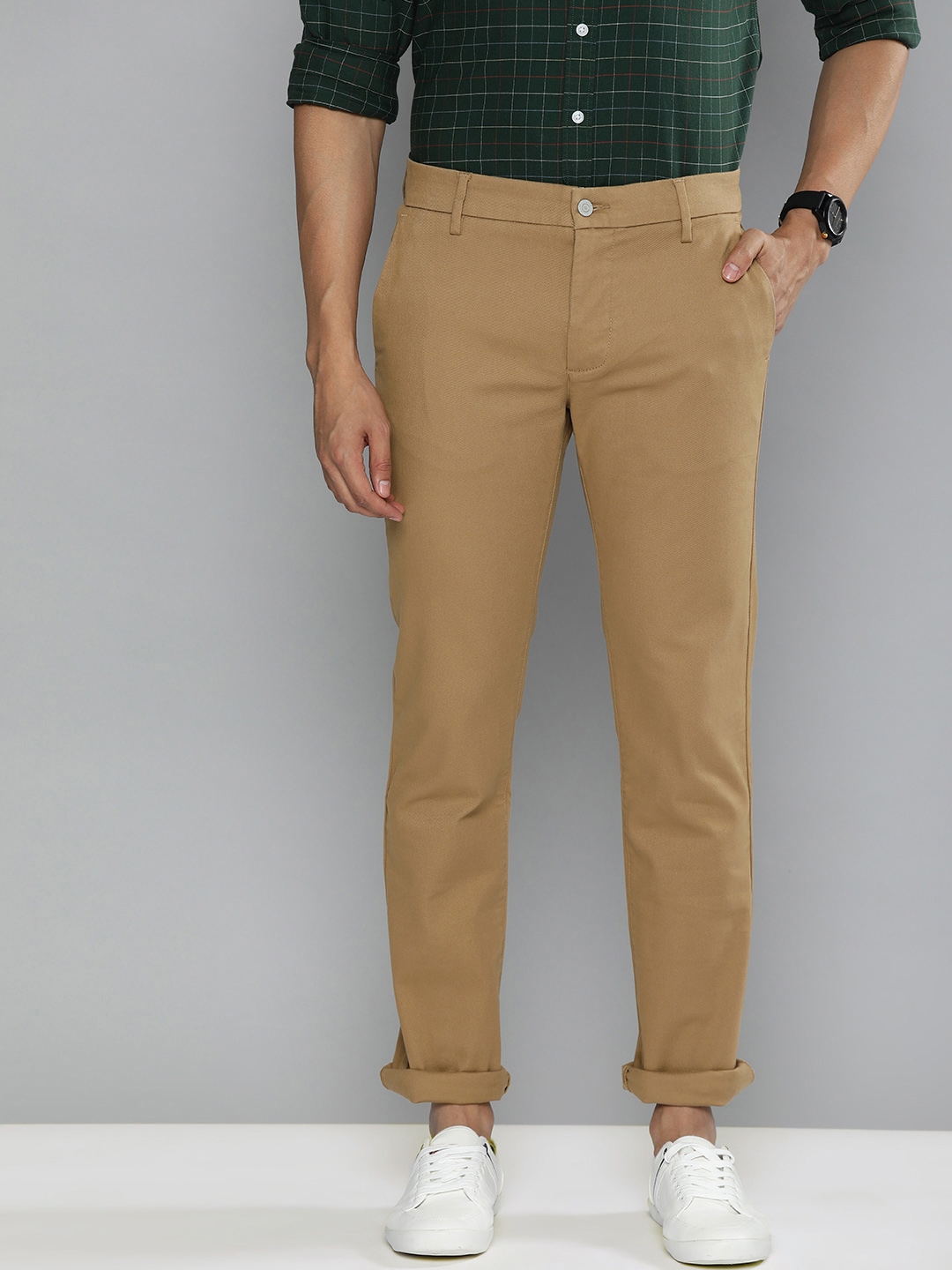 Buy Levis Men Beige Slim Fit Chinos Trousers - Trousers for Men ...