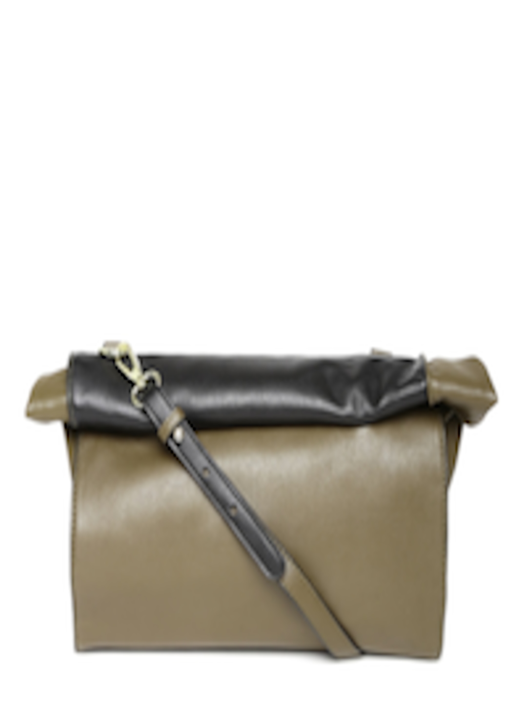Buy United Colors Of Benetton Olive Green Foldable Sling Bag - Handbags ...