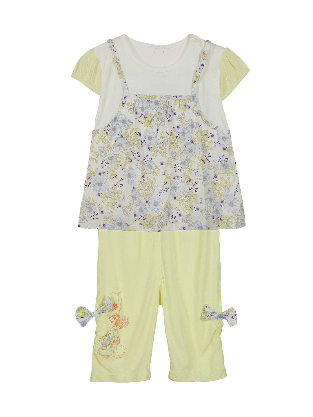 Buy Lilliput Girls Yellow & White Floral Print Clothing Set Clothing