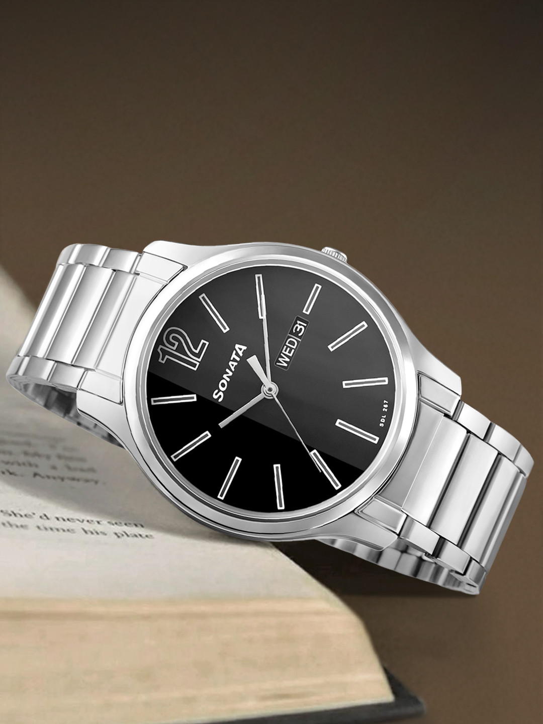 Buy Sonata Men Black Analogue Watch 77082SM03W Watches for Men