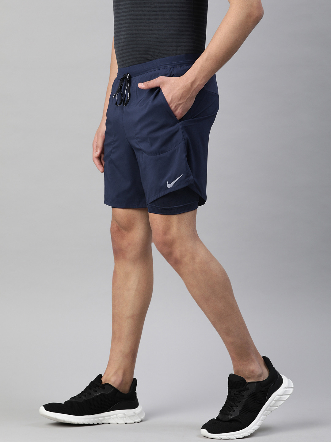 mens navy nike running shorts