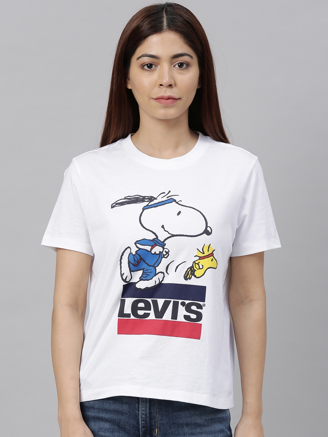 Buy Levis Women White Snoopy Printed Round Neck T Shirt - Tshirts for ...