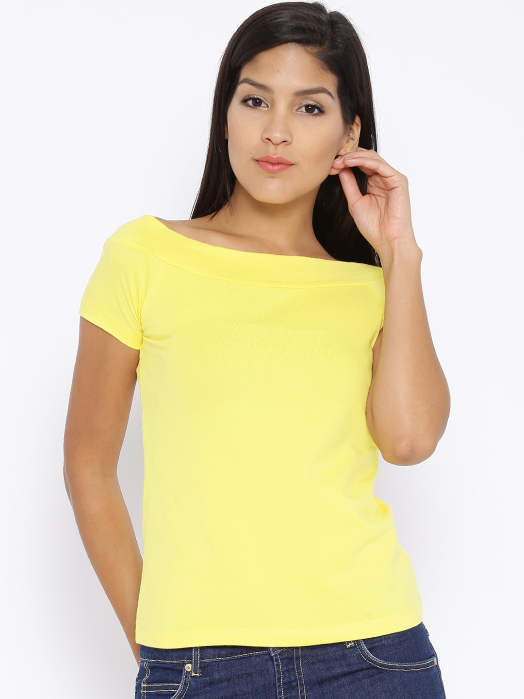 Buy ONLY Yellow Off Shoulder Top Tops for Women 1332789 Myntra