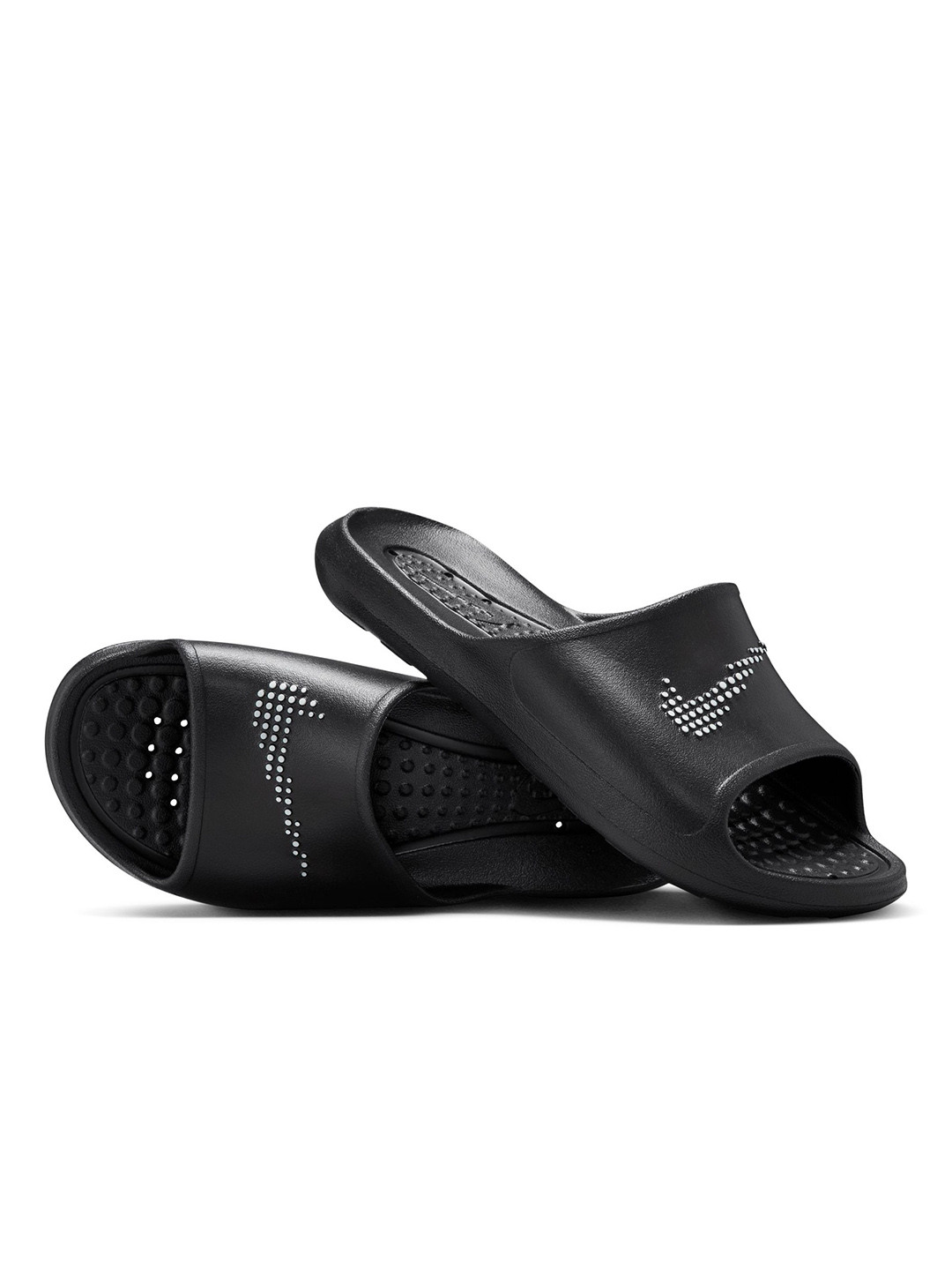 Buy Nike Men Black Self Design VICTORI ONE SHOWER Slides - Flip Flops ...