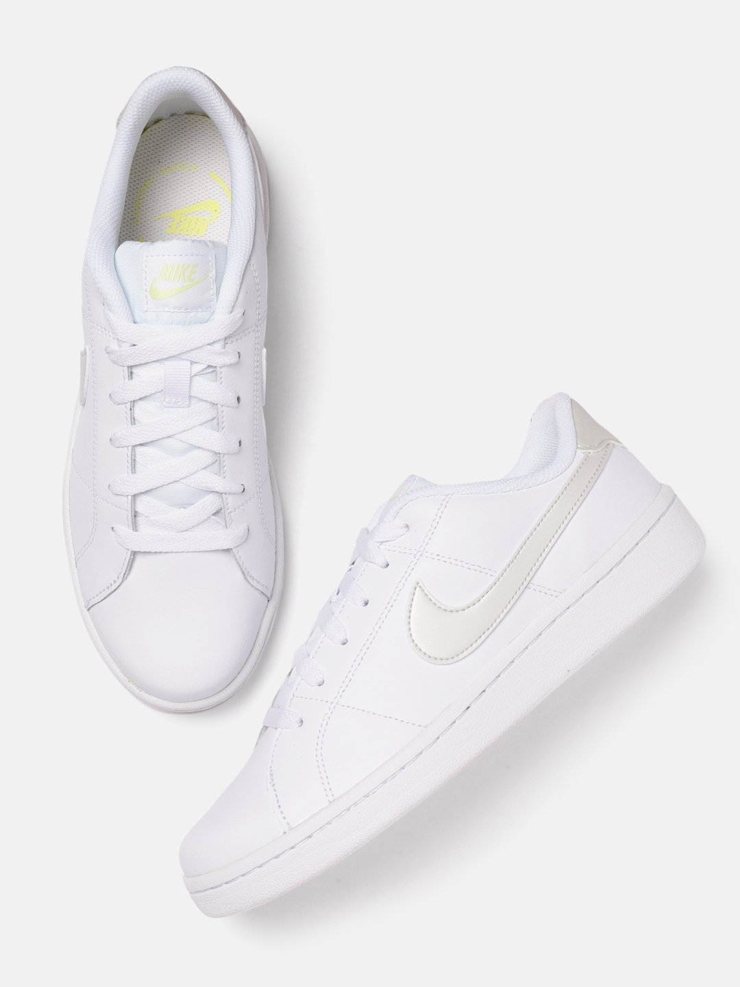 Buy Nike Women White Solid COURT ROYALE 2 Leather Sneakers Casual