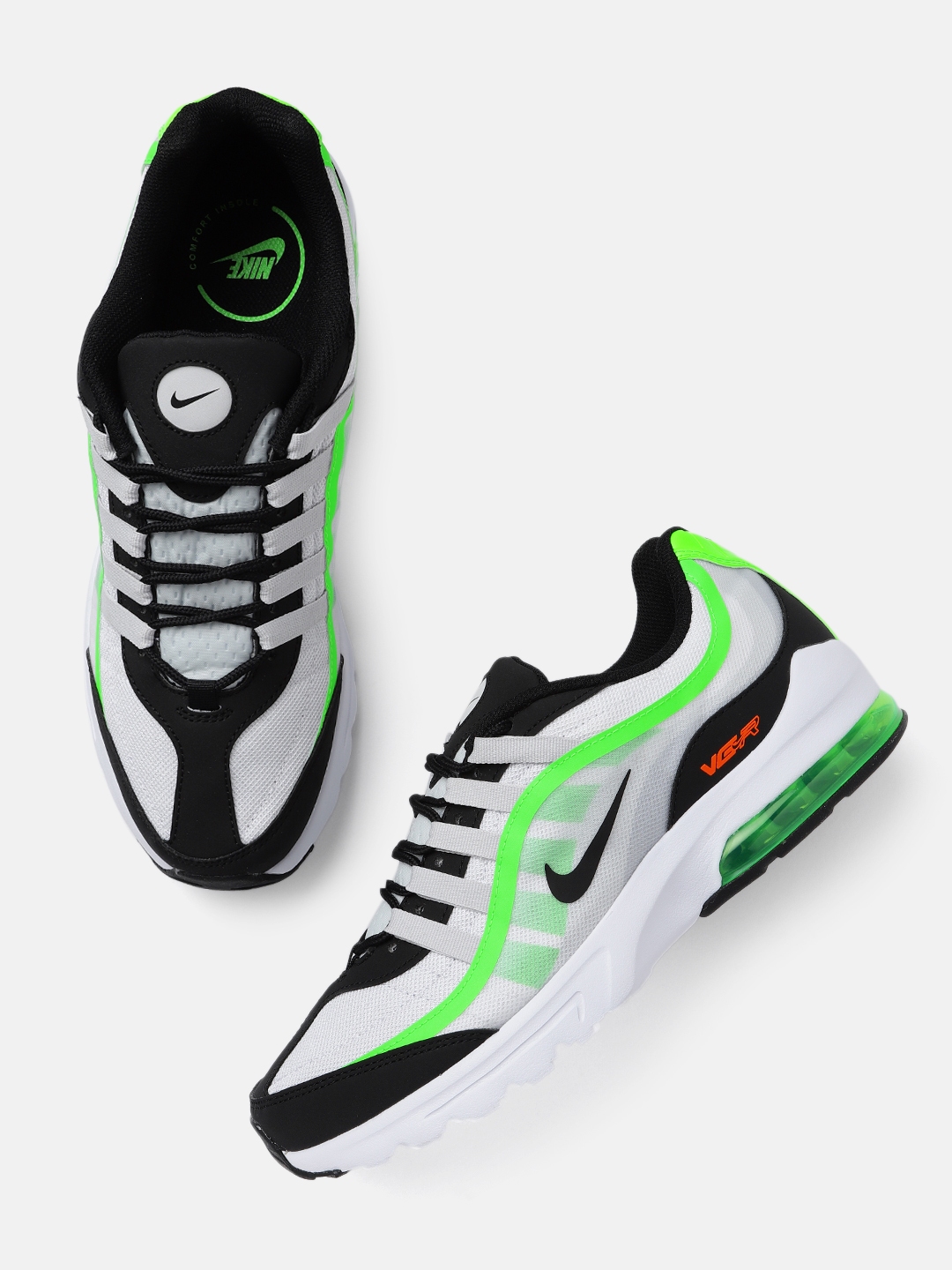 white black lime green air max