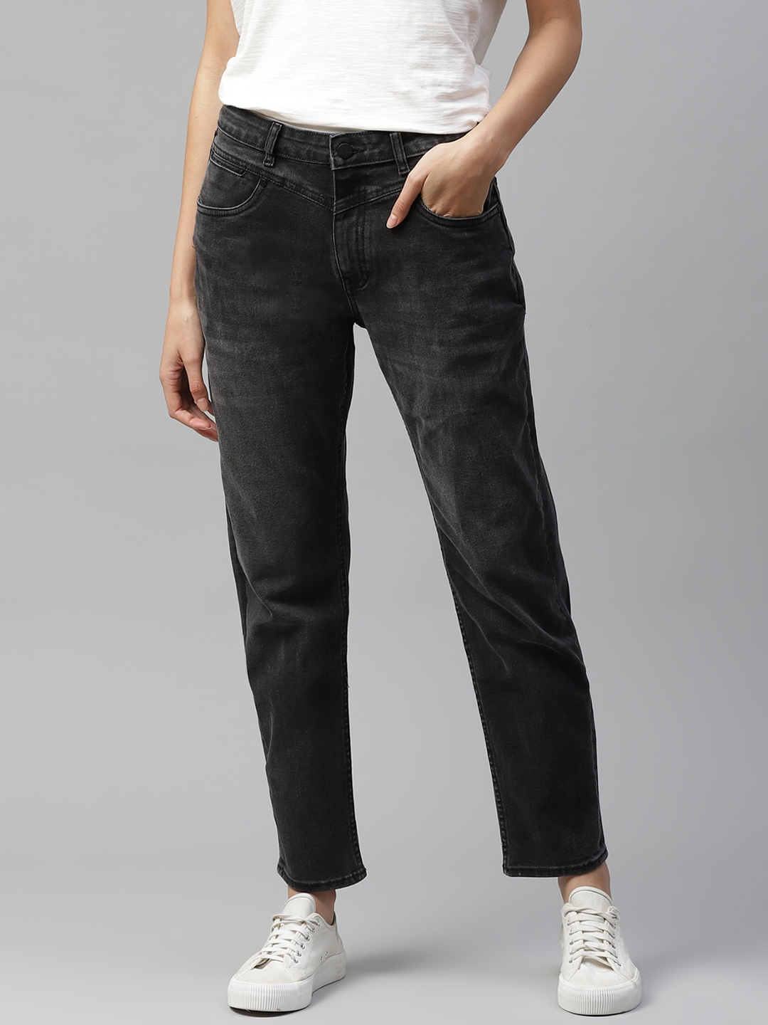 black jeans for women myntra