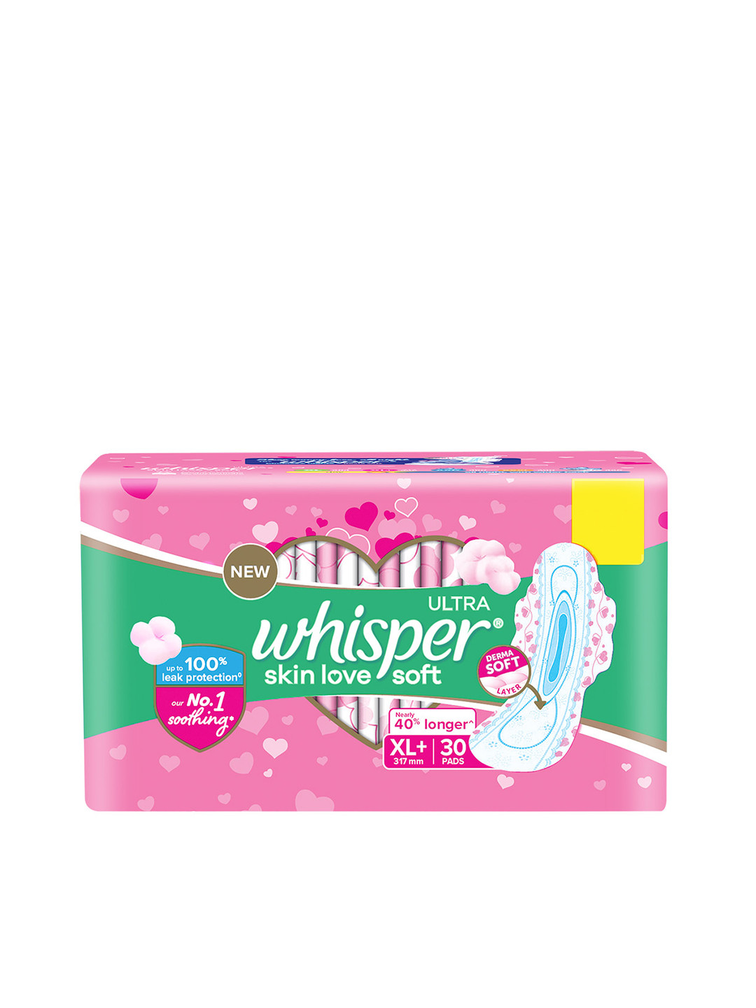 Buy Whisper Ultra Skinlove Soft Thin Irritation Free XL+ Sanitary Pads