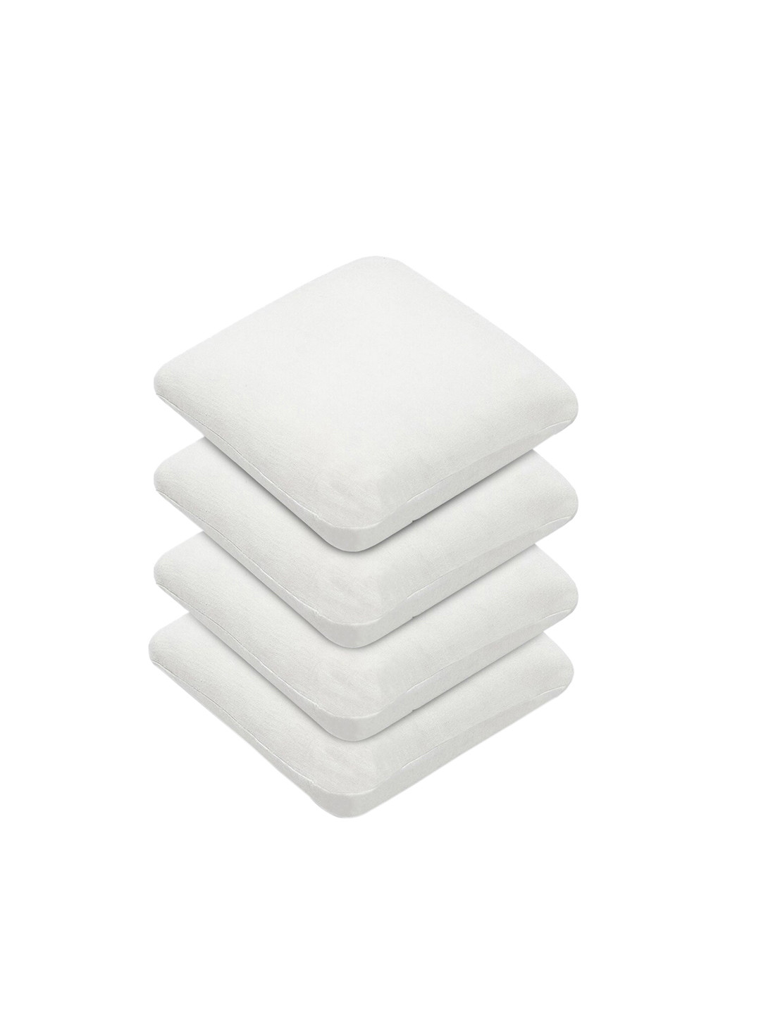 Buy The White Willow Set Of 4 White Solid Square Memory Foam Cushions