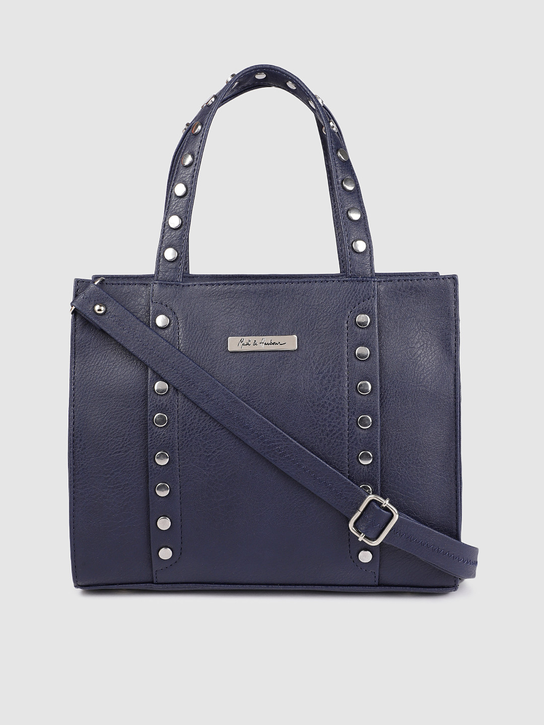 Buy Mast & Harbour Navy Blue Embellished Handheld Bag Handbags for