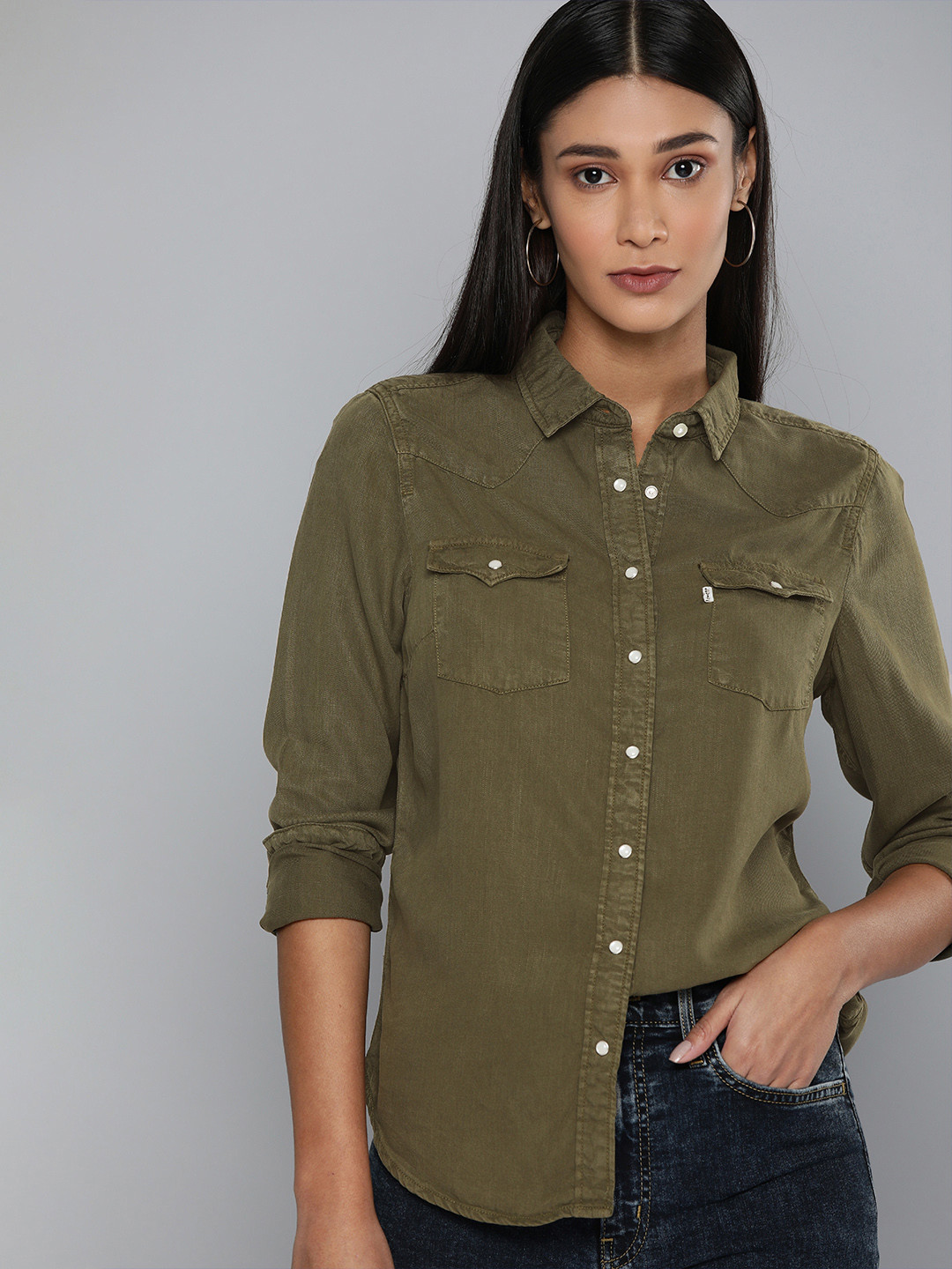 Levis green top Clearance