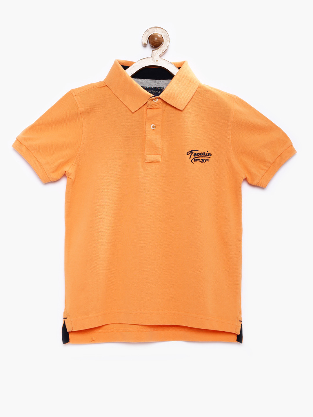 Buy Indian Terrain Boys Orange Polo Pure Cotton T Shirt Tshirts for