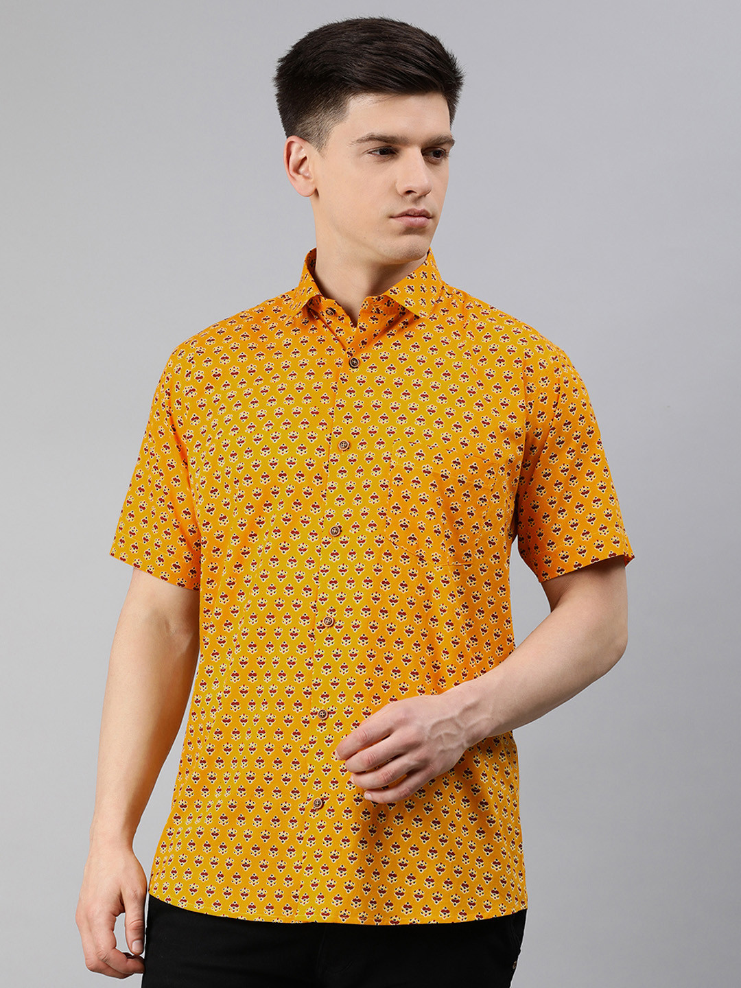 Millennial Men Red & Peach Cotton Full Sleeve Shirt For Men-Mmf0268