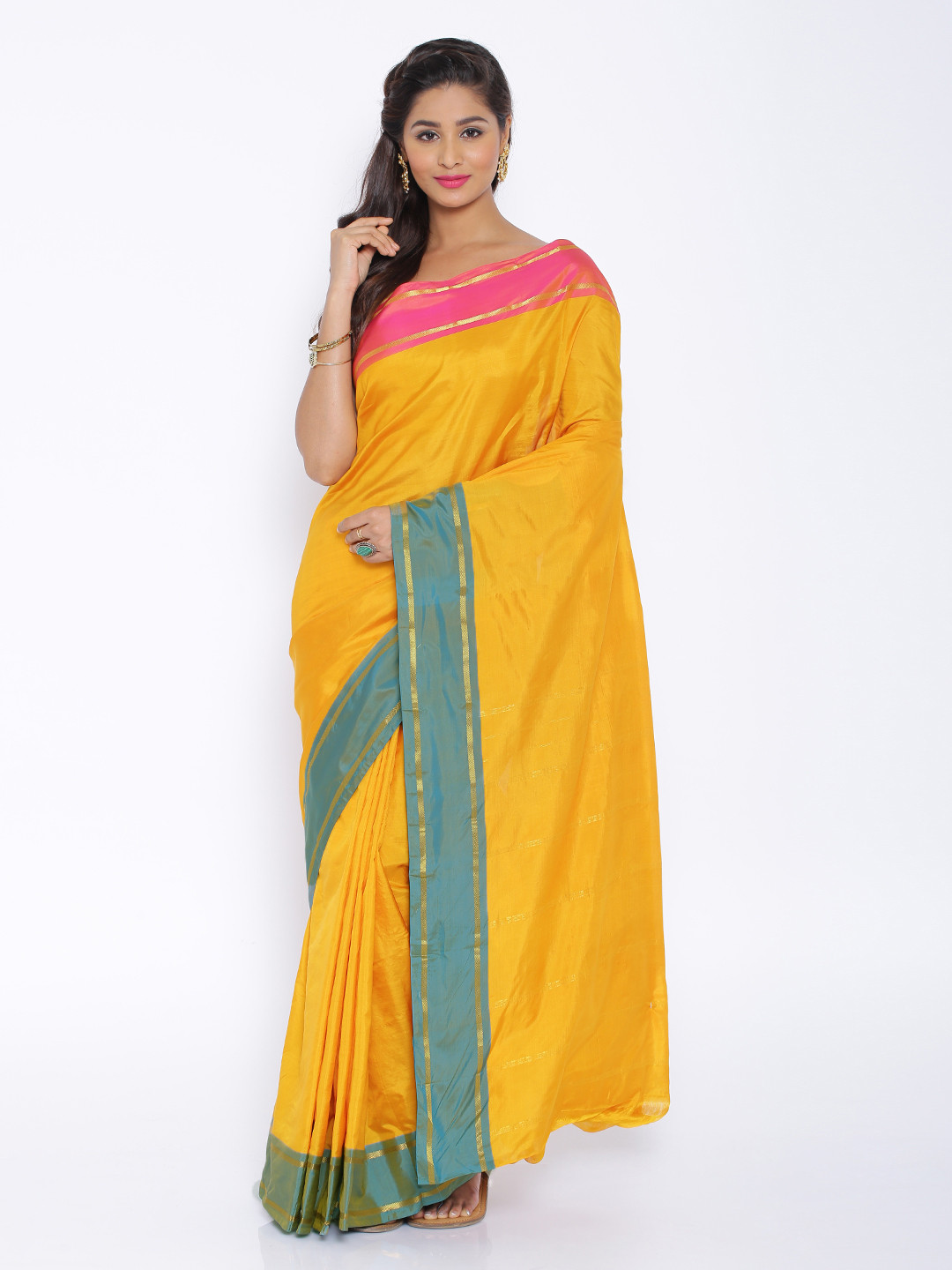 Buy Pothys Mustard Yellow Arani Silk Traditional Saree Sarees for