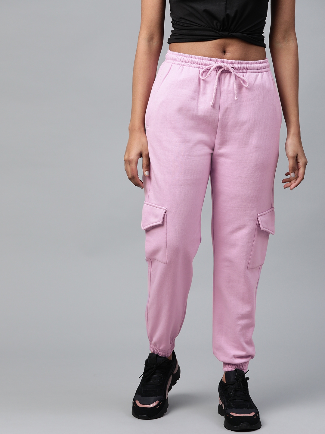 lavender satin joggers