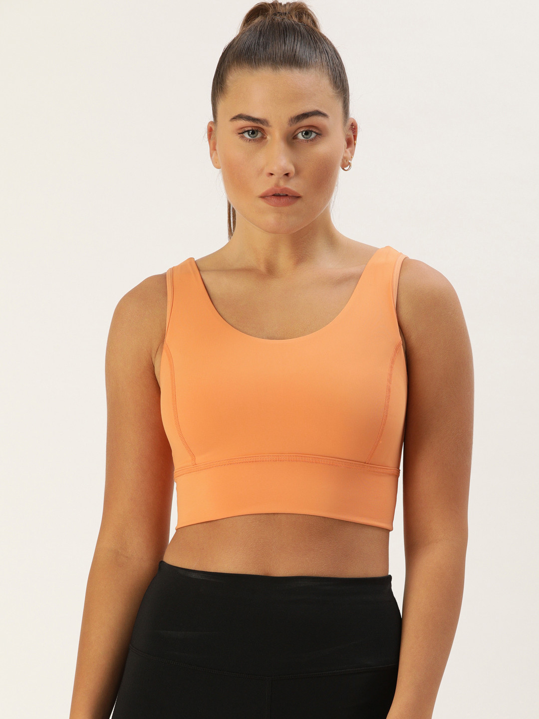 Buy Enamor Athleisure Peach Non Wired Removable Padding Dry Fit Workout